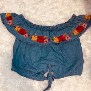Forever 21 off the shoulder floral top